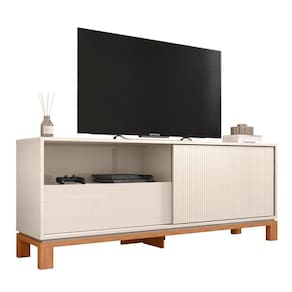 Rack Bancada Para 55 Pol 150cm Lucca Off White Freijó C01 Mpozenato