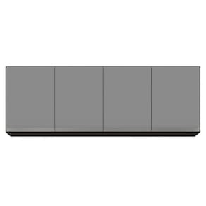 Armário Aéreo 160cm 4 Portas Nevada Preto-cinza - Lumil Móveis