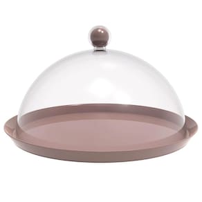 Porta Bolo Torta 30cm Bubble com Cúpula Amêndoa Crippa Bolei