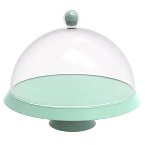 Porta Bolo com Cúpula e Pé 30cm Verde Menta Bubble Crippa Bo