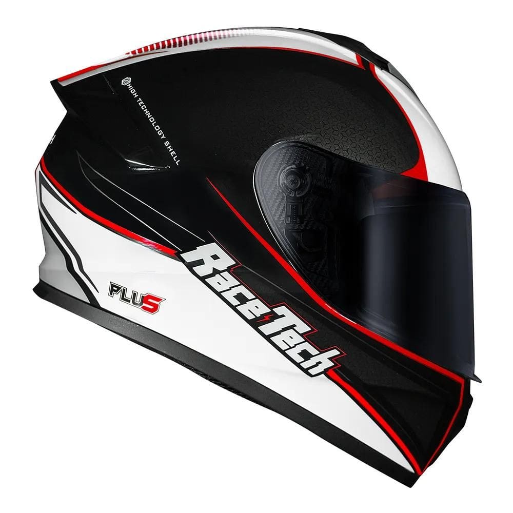 Capacete Race Tech Hit Plus Preto Branco