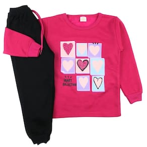Conjunto Infantil Feminino Moletom Flanelado Corações Strass