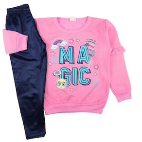 Conjunto Infantil Feminino Moletom com Babado e Legging Cirrê