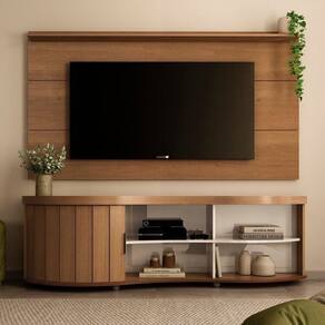 Rack com Painel com Suporte para Tv até 60 Polegadas Cinamomo/Off White