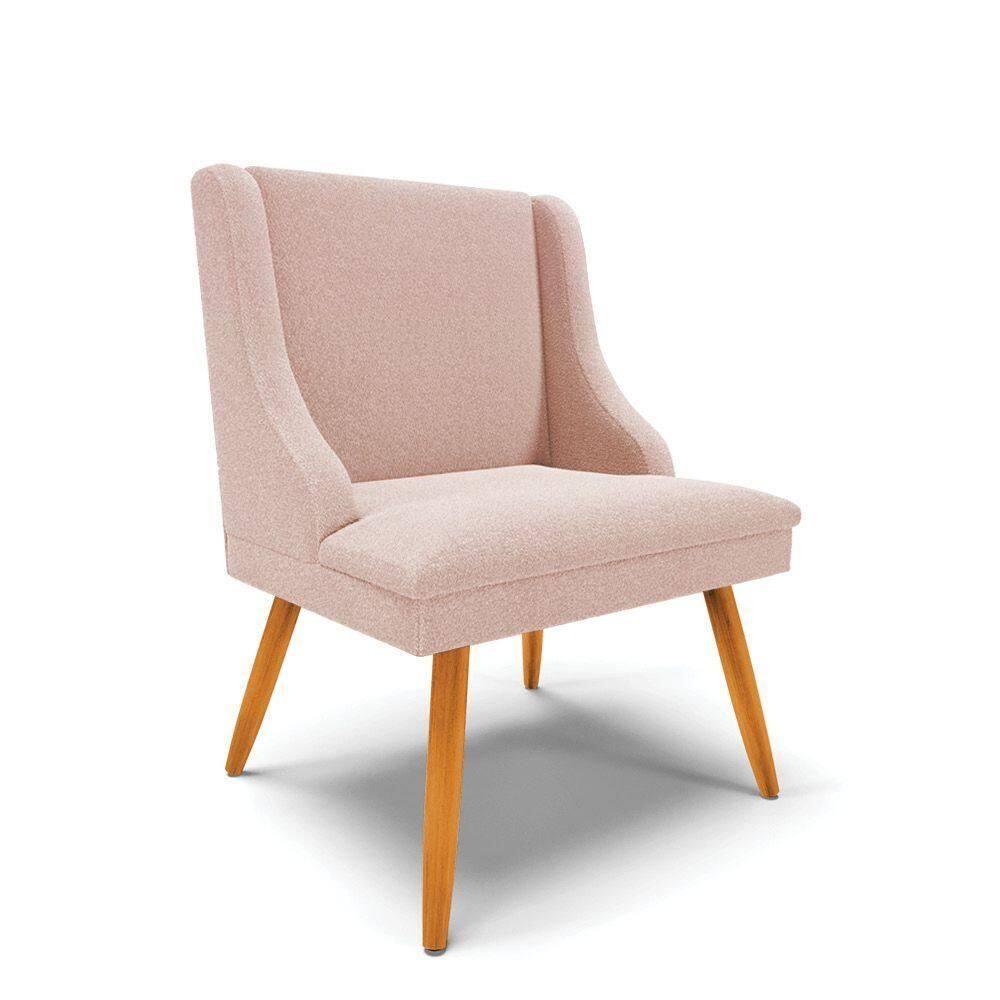 Cadeira Sala De Jantar Pé Palito Castanho Liz Bouclê Rose D03 - D`rossi