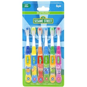 Conjunto de escovas de dentes Brush Buddies Sesame Street Soft, pacote com 6