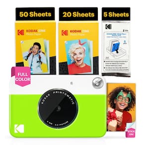 Câmera digital KODAK Printomatic 5MP com pacote de 75 folhas verde