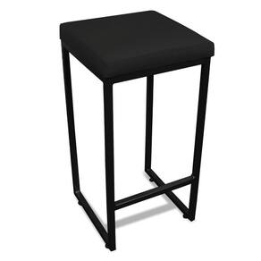Banqueta Alta Para Cozinha Industrial Nick Preto E SintéticoPreto D03 - D`rossi