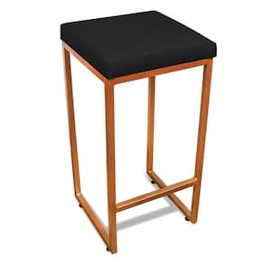 Banqueta Alta Para Cozinha Industrial Nick Bronze E Sintético Preto D03 - D`rossi