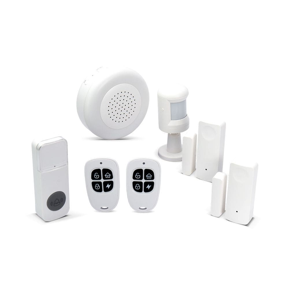 Kit Alarme Sensores Abertura Sensor Presença Controle Sirene Ekaza