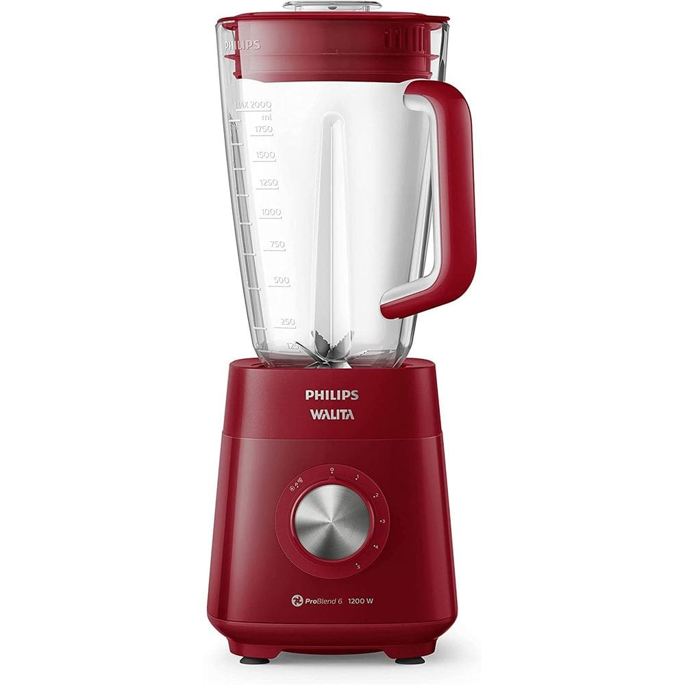 LIQUIDIFICADOR PHILIPS WALITA 1200W C/ 5 VELOCIDADES FUNÇÃO PULSAR Vermelho 220V