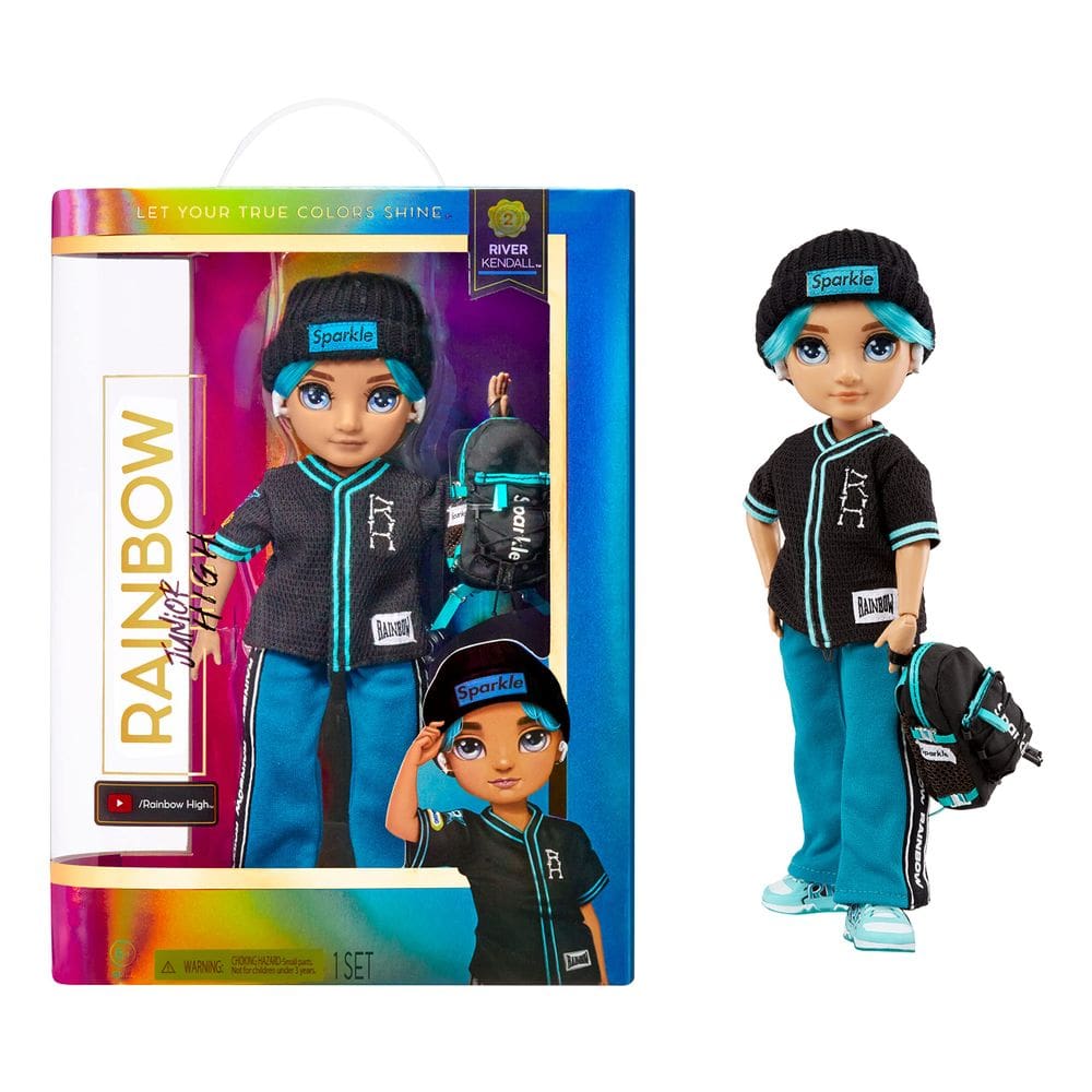 Boneca de moda Rainbow High Jr High Série 2 River Kendall-9 Teal