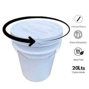 Balde Para Pesca Alça Plástica E Tampa Rosca - Kit 14 Pçs