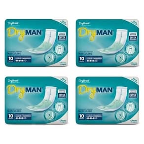 kit Absorvente Adulto Masculino Dry Man (4 Pacotes C/10 Un)