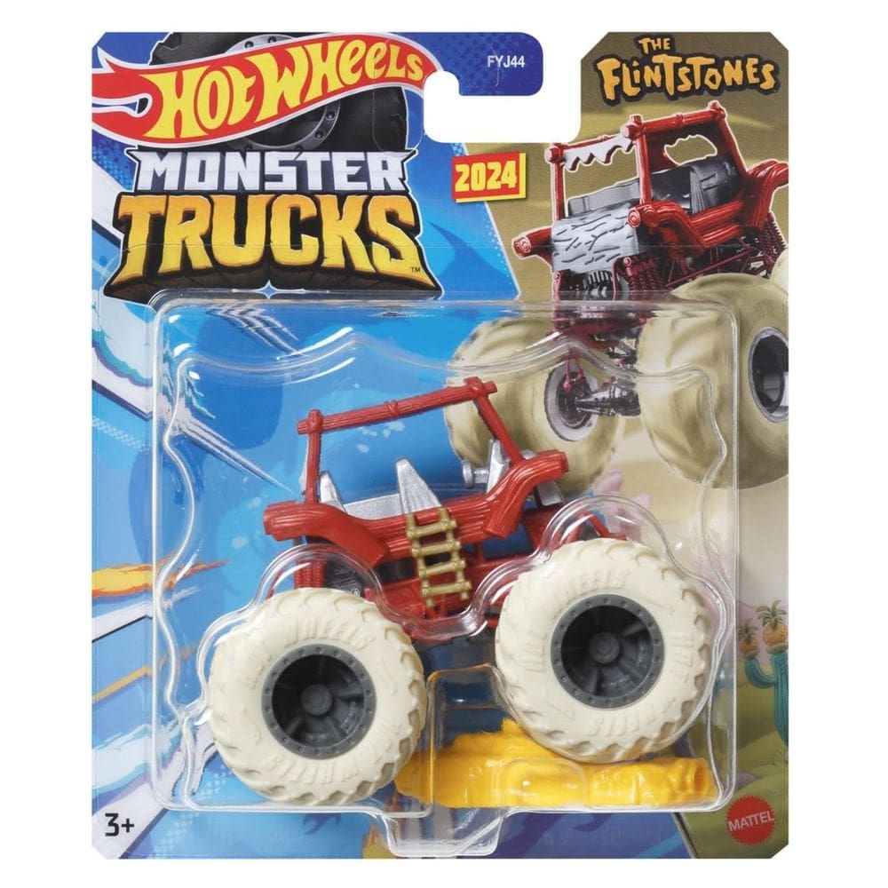Caminhões Monster de brinquedo Hot Wheels The Flintstones Flintmobile 2024