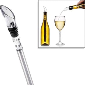 Bastao Resfriador De Vinho E Bico Dosador Aerador Para Garrafa Decantador Em Inox Luxo