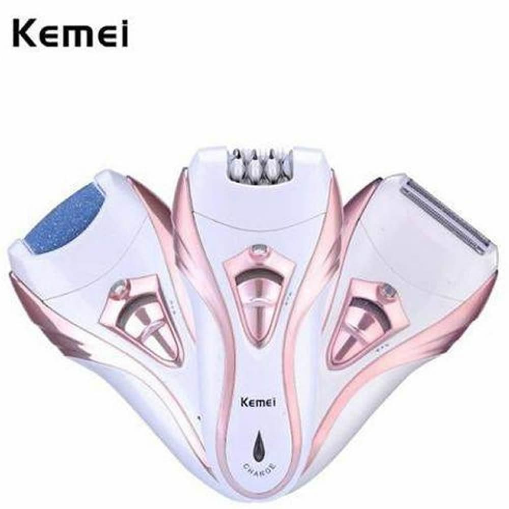 Depilador Feminino Recarregável 3 In1 Kemei 3010