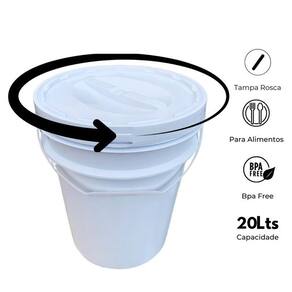 Balde Para Pesca Alça Plástica E Tampa Rosca - Kit 14 Pçs