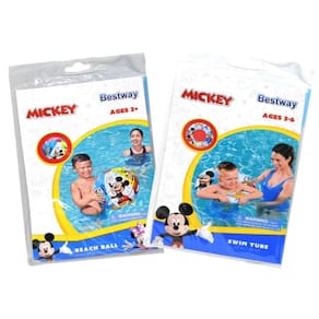 Pacote de tubo de natação e bola de praia Bestway Disney Mickey 56cm