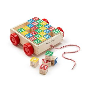 Carrinho educacional de blocos de madeira Melissa & Doug ABC com mais de 2 anos