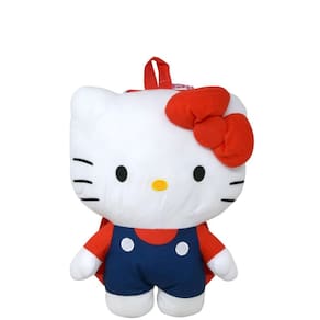 Mochila infantil Fast Forward de pelúcia branca grande de 40 cm