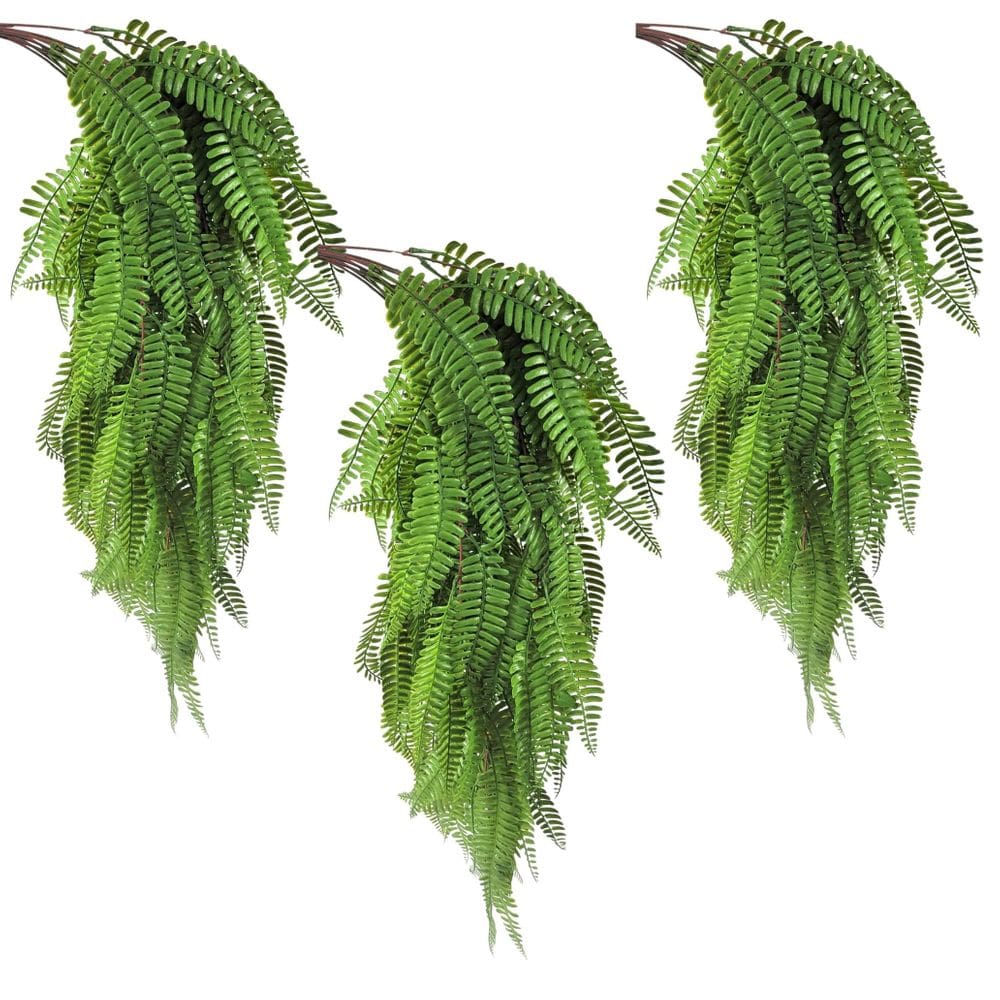 Kit 3 Samambaia Artificial Pendente 84Cm Planta Permanente