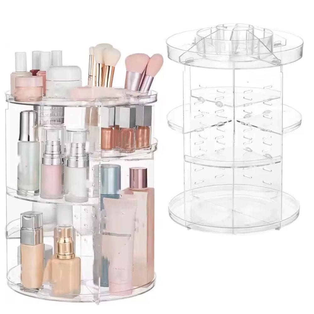 Organizador Giratorio Porta Maquiagem Cosmeticos Perfume Creme Suporte Em Acrilico Luxo Penteadeira 4 Andares
