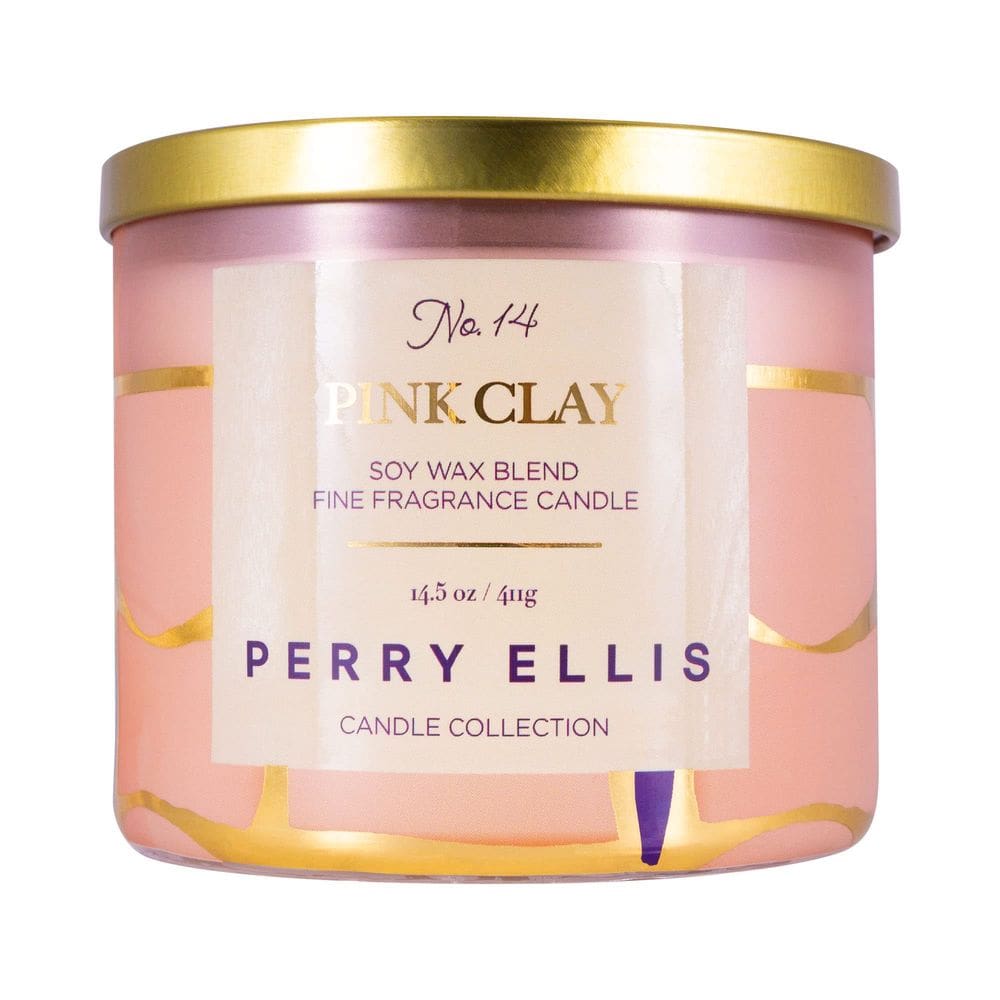 Vela perfumada Perry Ellis Pink Clay Soy 60h de tempo de queima
