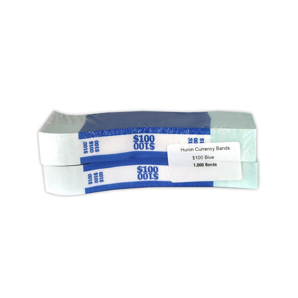 Currency Band Huron $100 Blue (20.000 unidades) com adesivo