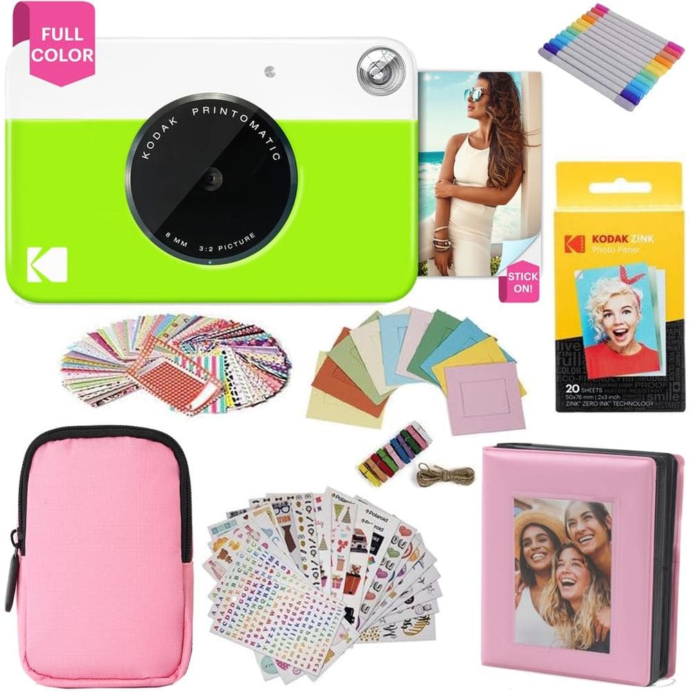 Câmera de impressão instantânea KODAK Printomatic, pacote de presente verde