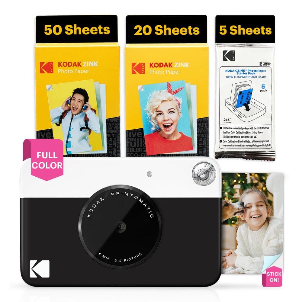 Câmera digital KODAK Printomatic 5MP com pacote de 75 folhas
