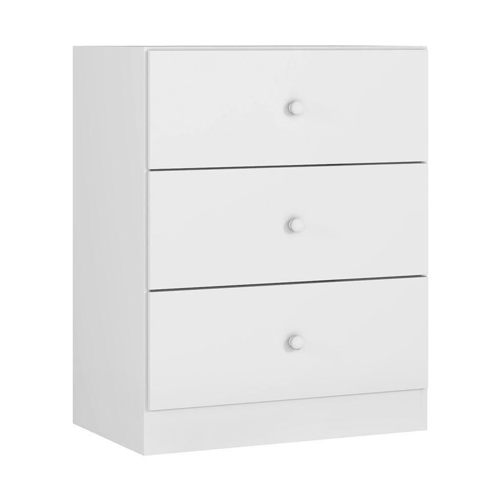 Cômoda Infantil Louise 3 Gavetas Branco - Ajl Móveis Branco
