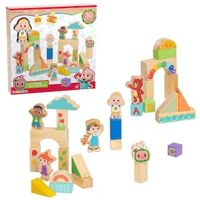 Conjunto de blocos de madeira CocoMelon JJ & Friends 30 peças para 18 meses ou mais