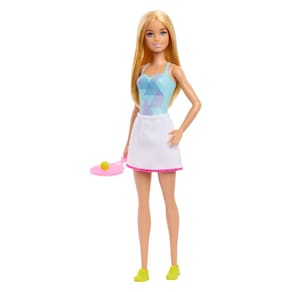 Boneca Barbie Tenista com roupa de tênis, raquete e bola