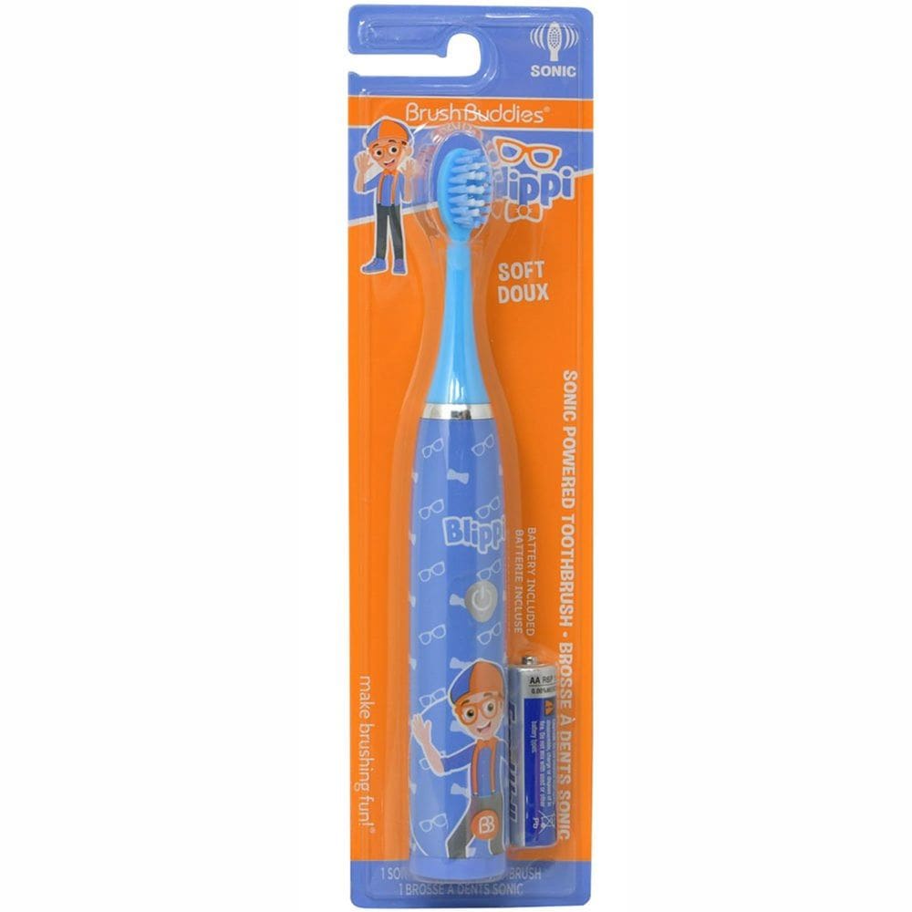 Escova de dentes elétrica Buddies Blippi para crianças com cerdas macias