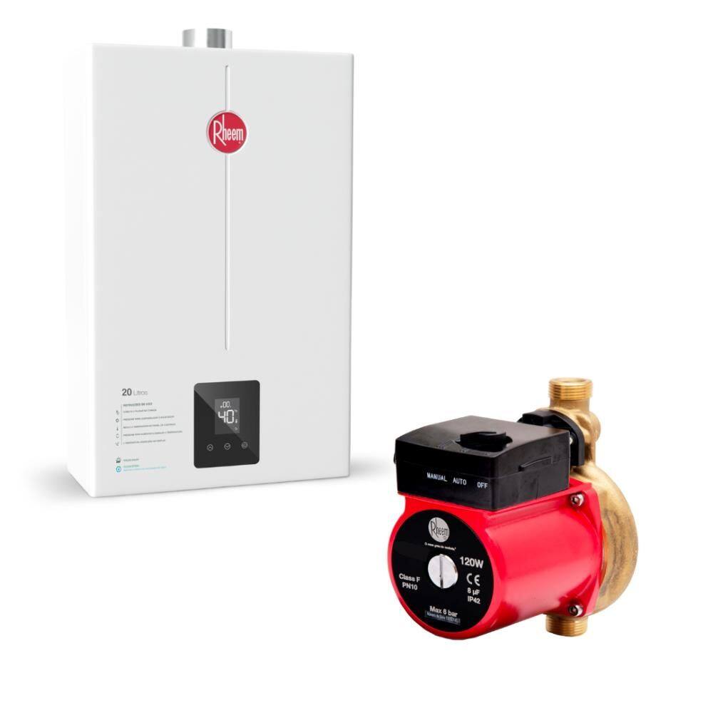 Kit Aquecedor 20 Litros GLP Bivolt + Bomba 120W 220V Rheem