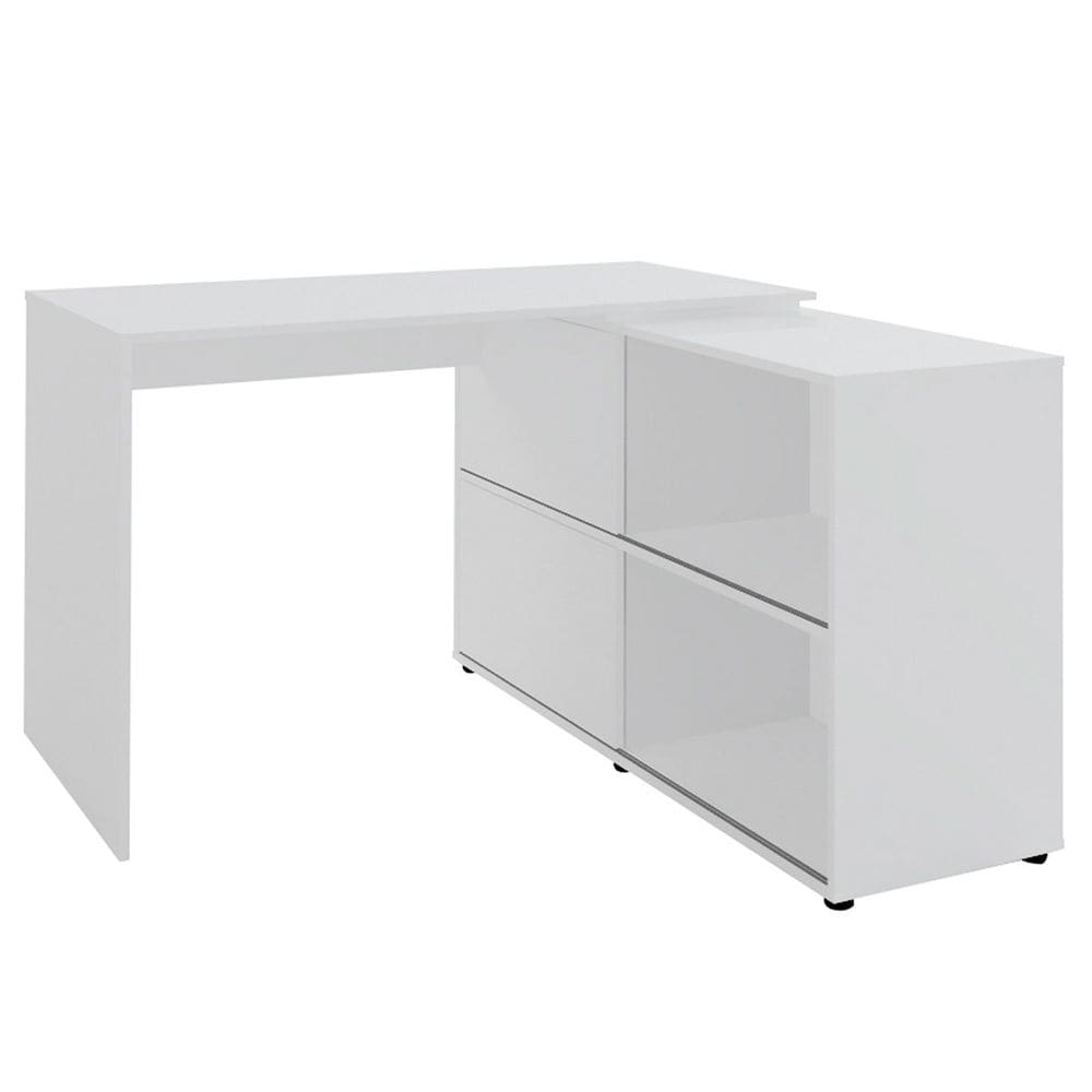 Mesa Escrivaninha em L com 2 Portas e 4 Nichos Marle