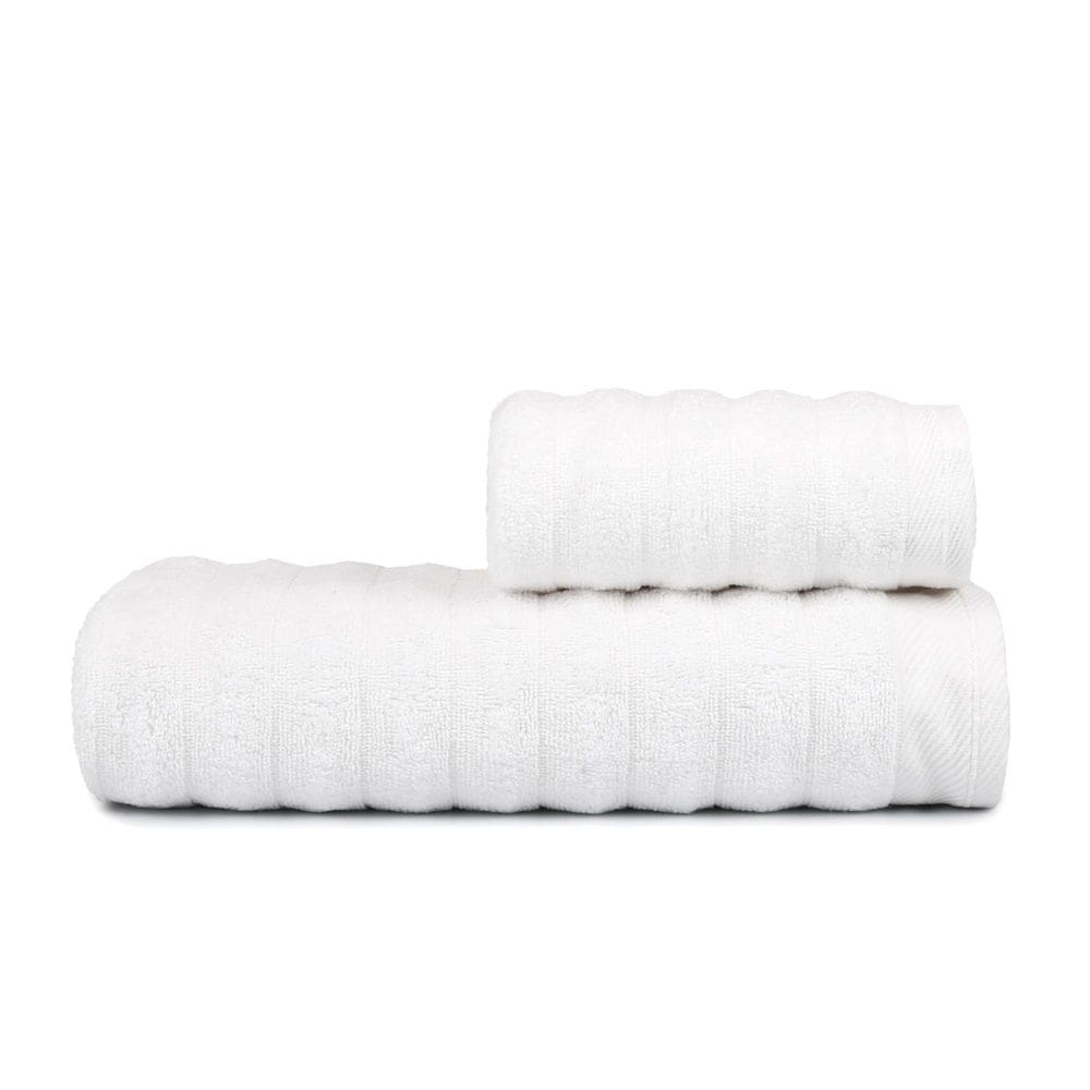Jogo de 2 Toalhas Fio Penteado 100% Algodão Aura Off White - Atlântica