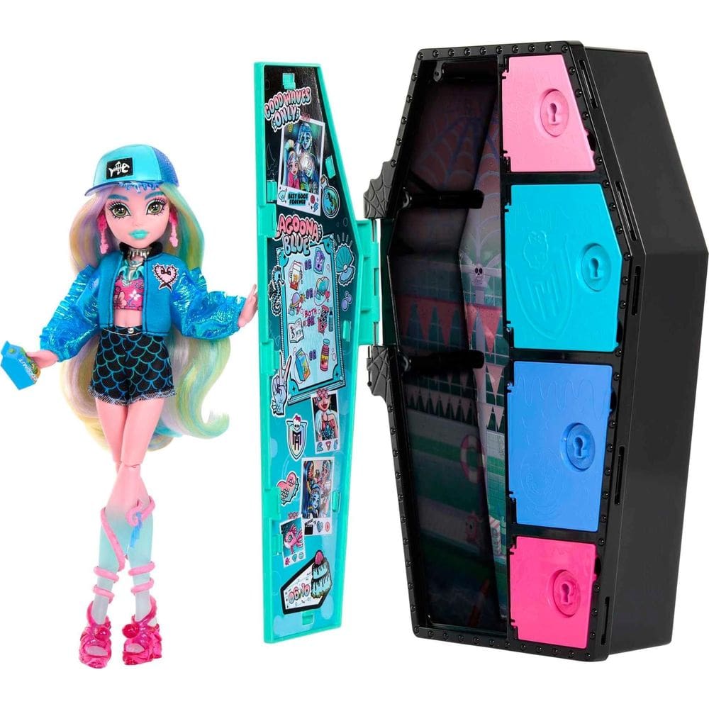 Boneca moderna Monster High Lagoona Blue com armário de vestir