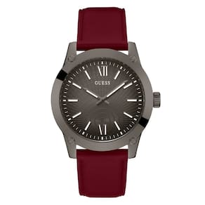 Relógio GUESS para homens, estojo e mostrador GUNMETAL, 44 mm, pulseira vermelha