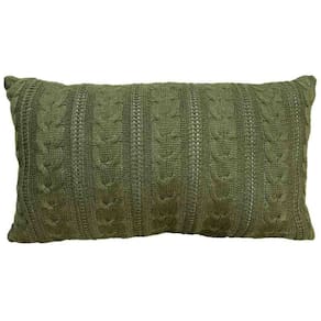 Almofada Tricô 35x58 Ilda Verde Musgo Toque de Arte