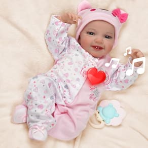 Boneca Reborn BABESIDE Leen com Heartbeat & Coos, menina de 50 cm