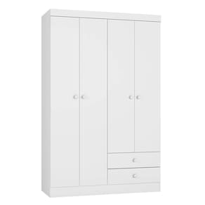 Guarda Roupa Infantil Louise 4 Portas E 2 Gavetas Branco - Ajl Móveis Branco