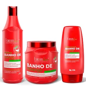 Kit Banho de Verniz Morango Brilho Forever Liss
