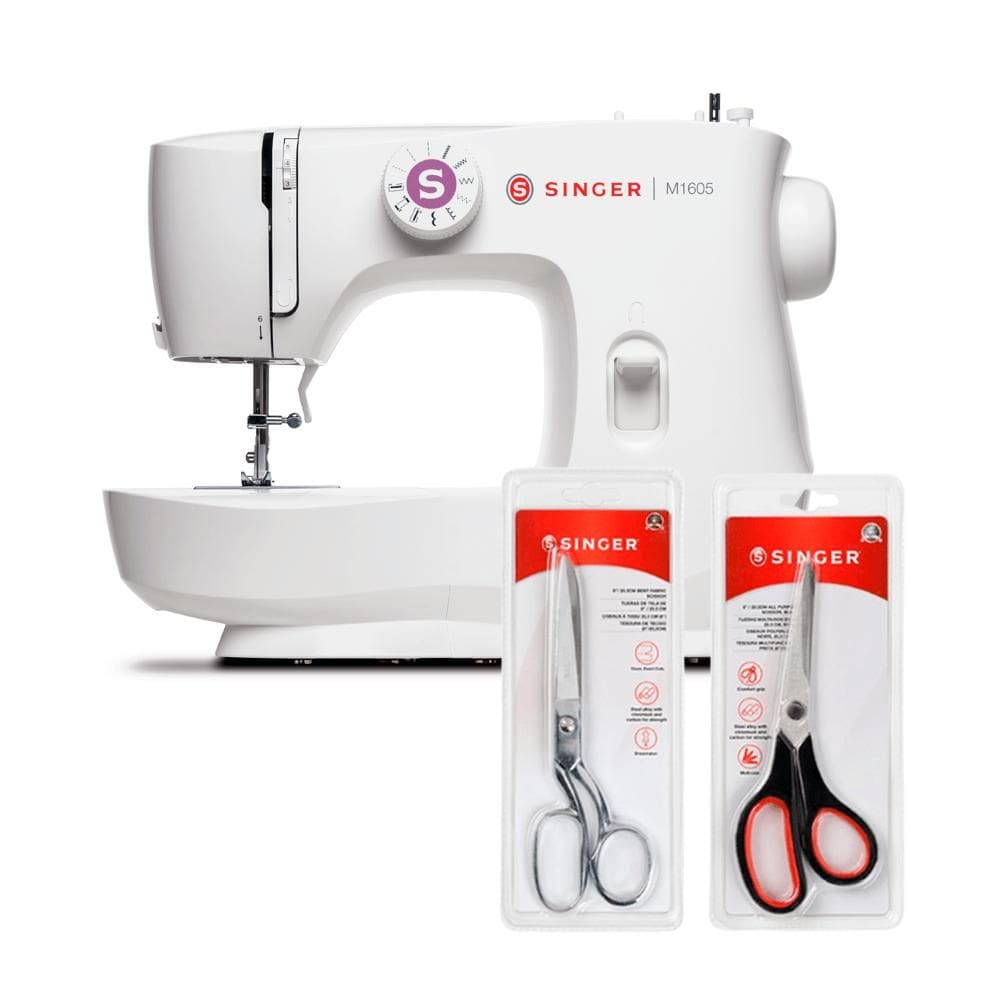 Kit Máquina de Costura M1605 + Tesoura 8” Tecido e Tesoura Multiuso Preta