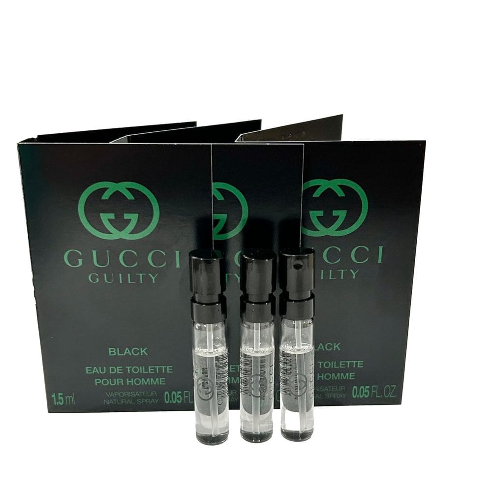 Perfume Gucci Guilty Black EDT Spray para homens, tamanho de viagem de 1,5 ml