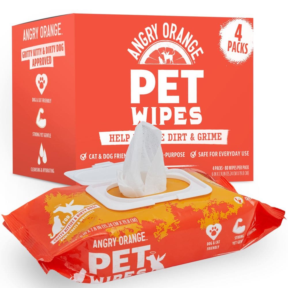 Toalhetes para animais de estimação ANGRY ORANGE Cleaning sem perfume para cães e gatos