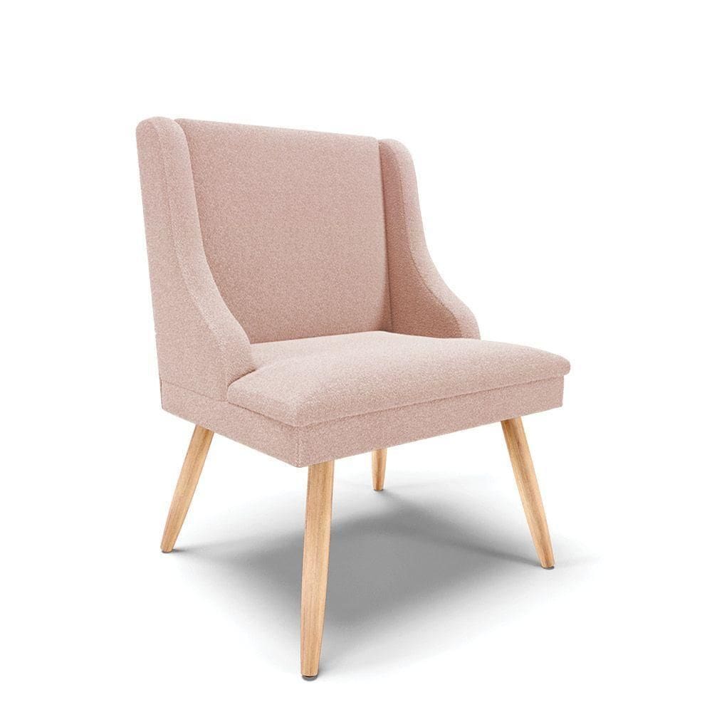 Cadeira Sala De Jantar Pé Palito Natural Liz Bouclê Rose D03 - D`rossi