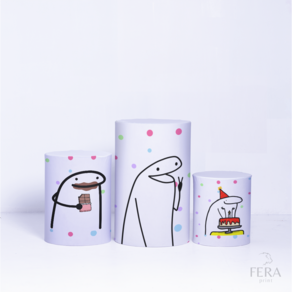 Trio Capa Cilindro 3d Festa Infantil Sublimado Veste Fácil C/elástico Bento Flork