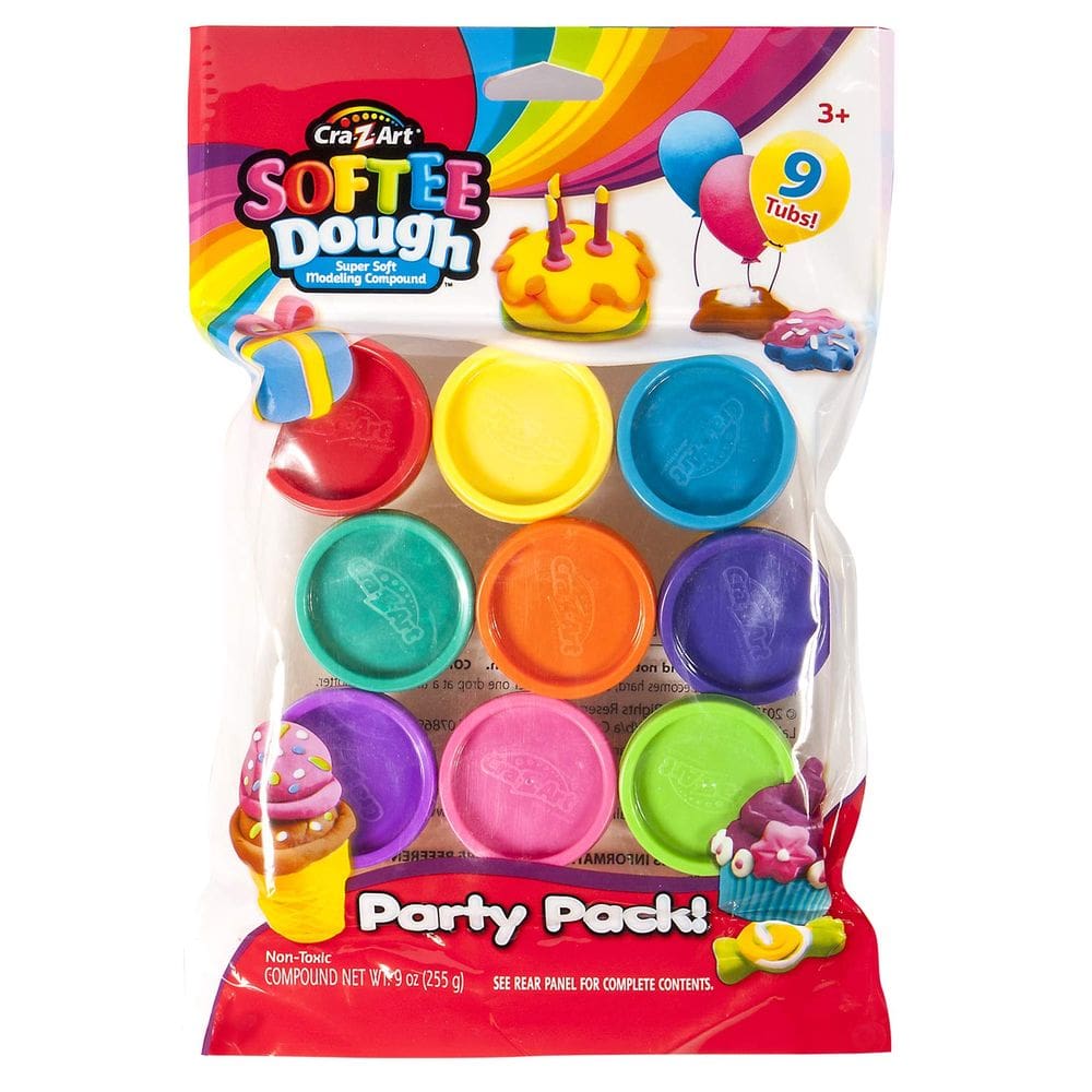 Softee Play Dough Cra-Z-Art, pacote com 9 latas, pacote de festa